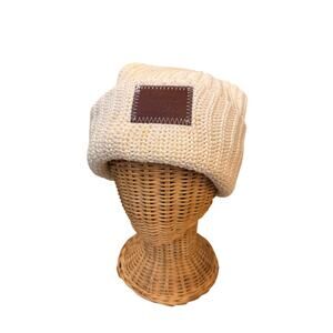 Love Your Melon Cream Knit Beanie Hat One Size